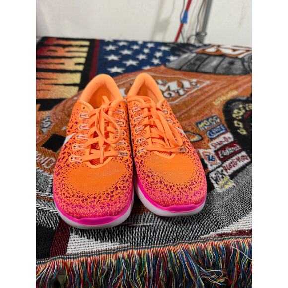 Nike Flyknit Lunar 3 – Bright Crimson / Hyper Pink (827116-800) Size 6.5 Women's - Picture 2 of 5